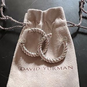 David Yurman Silver Cable Hoop Earrings